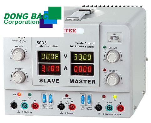 Nguồn cung cấp DC Pintek PW-5033 ( 30V/3Ax2 + 5V/3A ; 4 digits + 4 display + 4 Setting Switch )