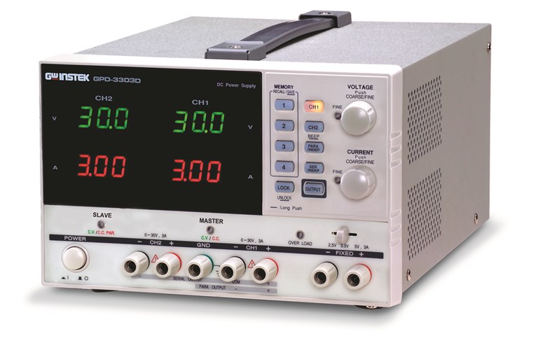 Nguồn DC lập trình tuyến tính 3 đầu ra GW instek GPD-3303D (30V, 3A, 3CH)