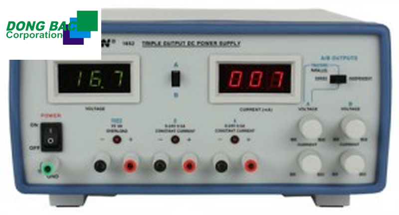 Nguồn một chiều BK Precision 1652 (2x(0-24V/0.5A), 5V/4A)